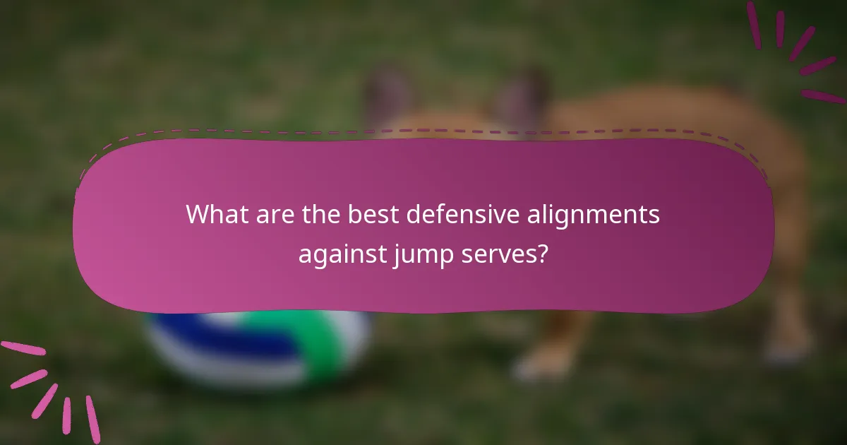 What are the best defensive alignments against jump serves?